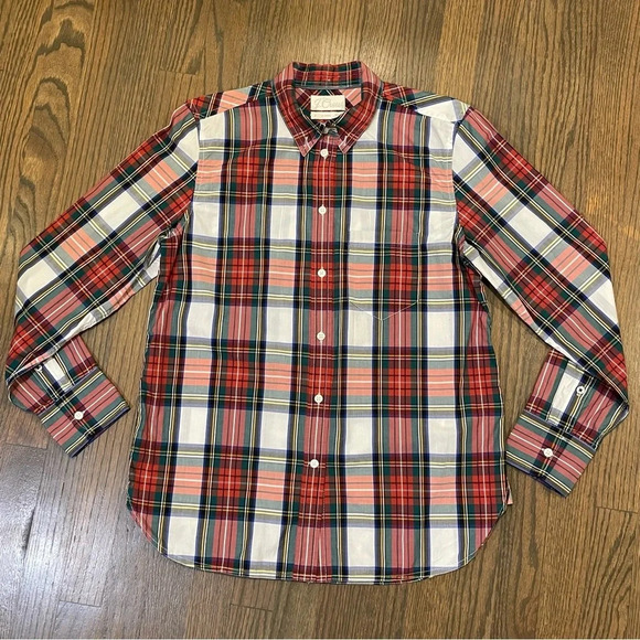J. Crew Classic Fit Washed Cotton Poplin Shirt in Snowy Stewart Tartan - Picture 4 of 14